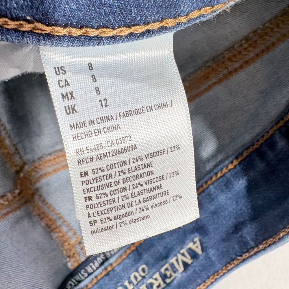 American Eagle Shorts Womens 8 Super Stretch Cut Off Denim Festival Country - Picture 6 of 9
